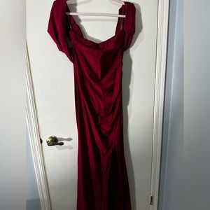 Red off the shoulder dress